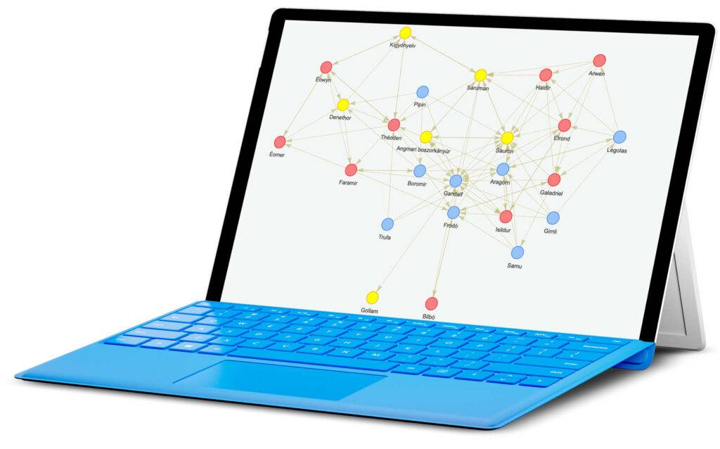 kék laptop hálózatelemzés