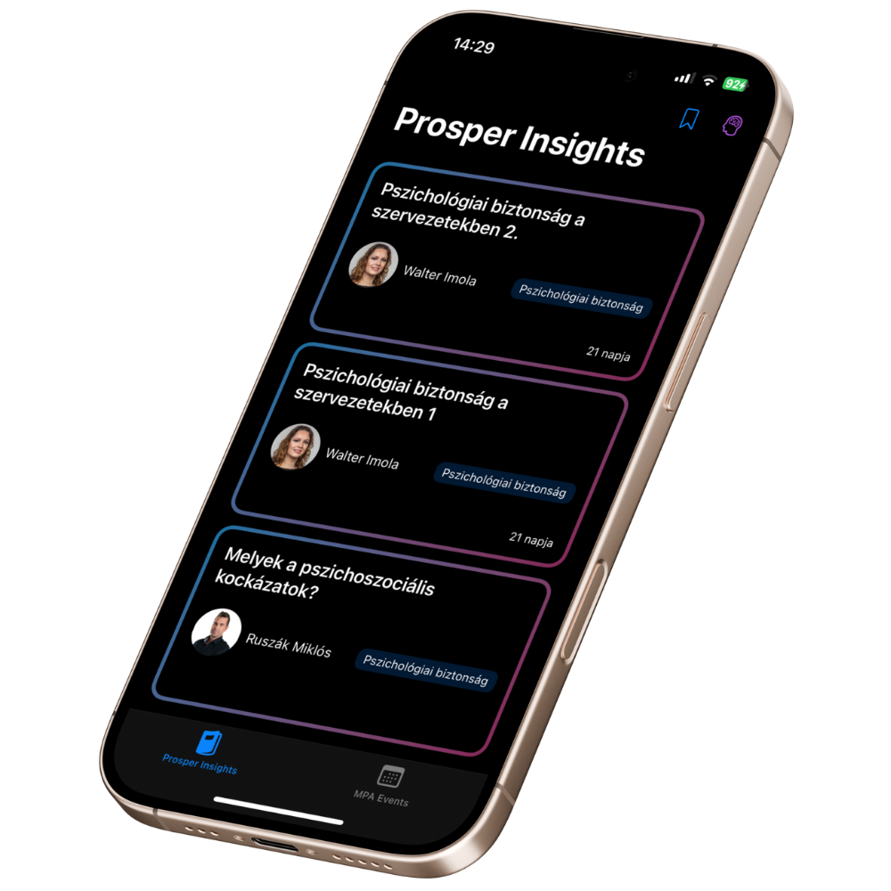 prosper insights mobilnézet egy telefonon